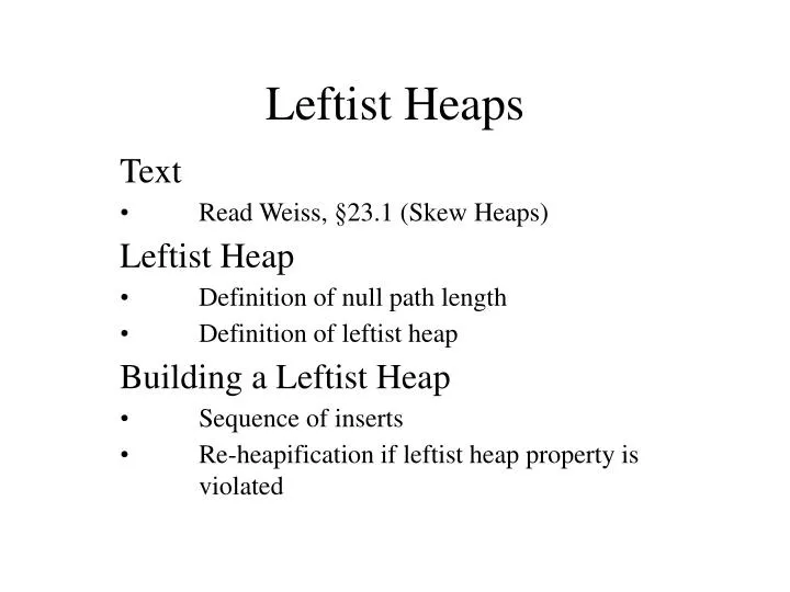leftist heaps