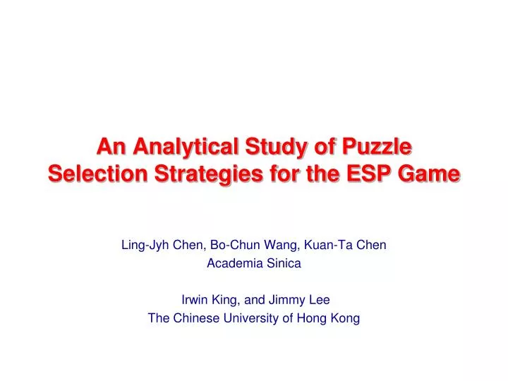an analytical study of puzzle selection strategies for the esp game