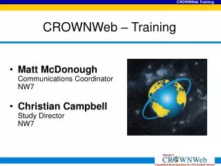 CROWNWeb – Training