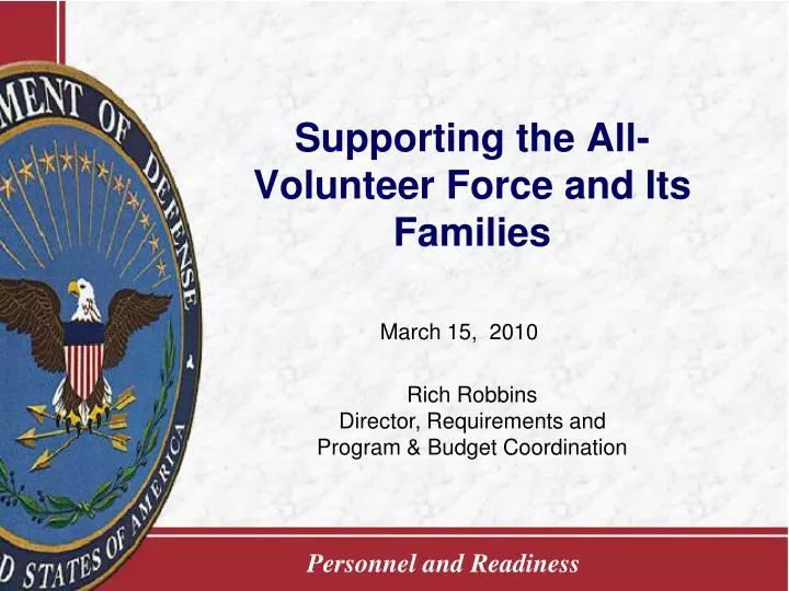 supporting the all volunteer force and its families
