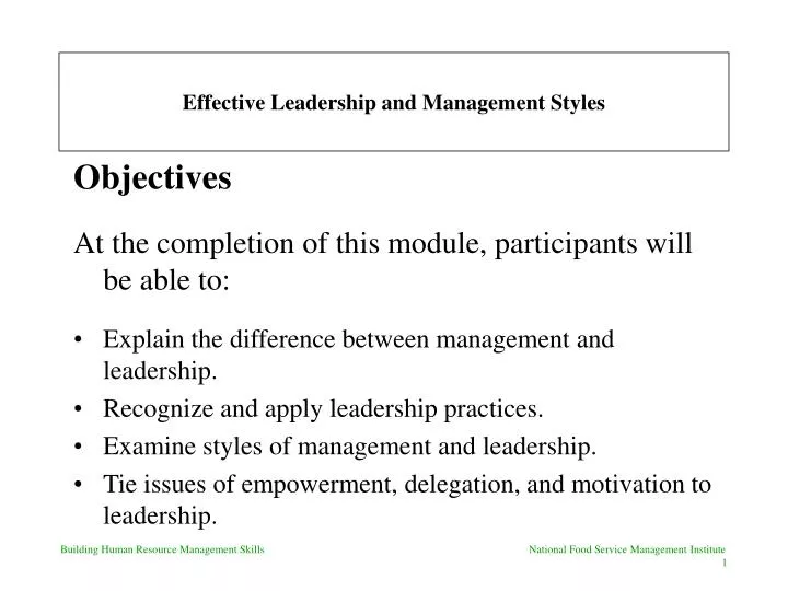 effective leadership and management styles