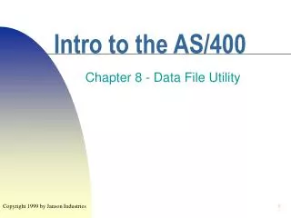 Intro to the AS/400