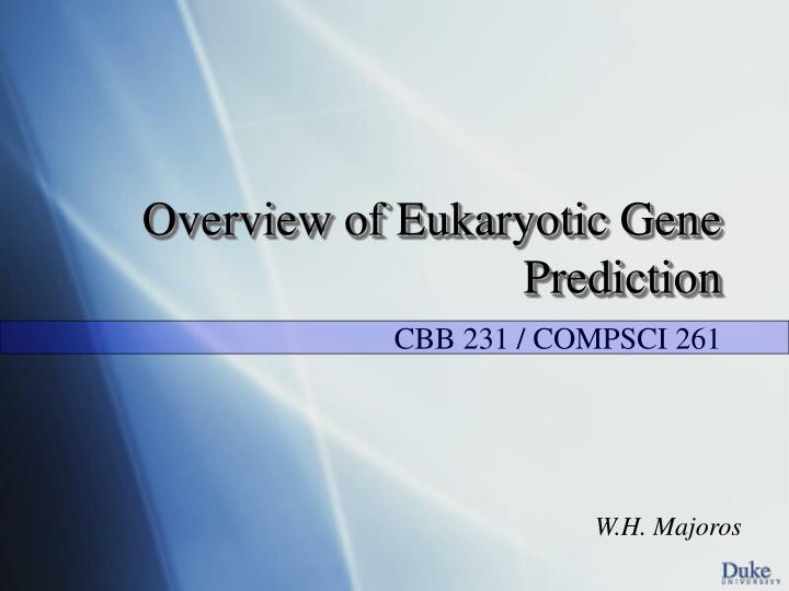 overview of eukaryotic gene prediction