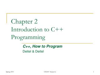 Chapter 2 Introduction to C++ Programming