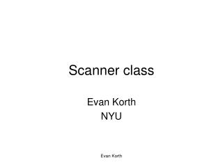 Scanner class