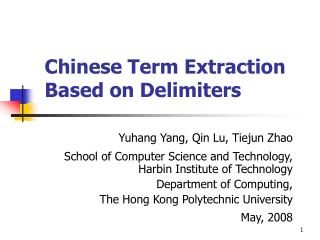 Chinese Term Extraction Based on Delimiters