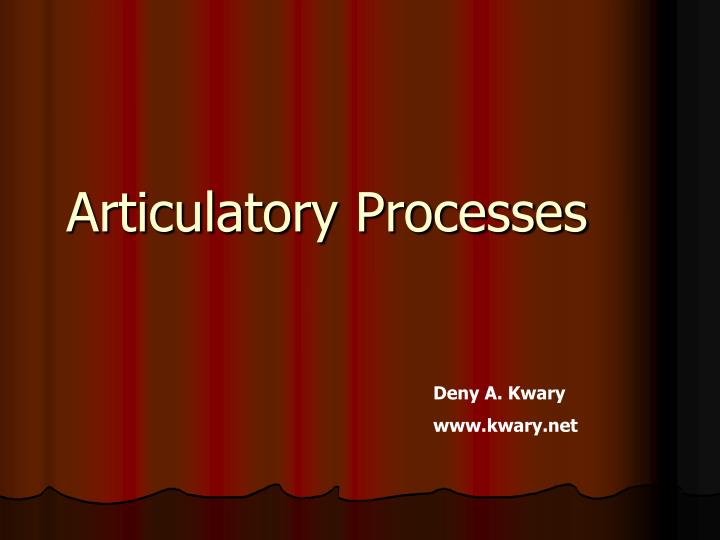 articulatory processes