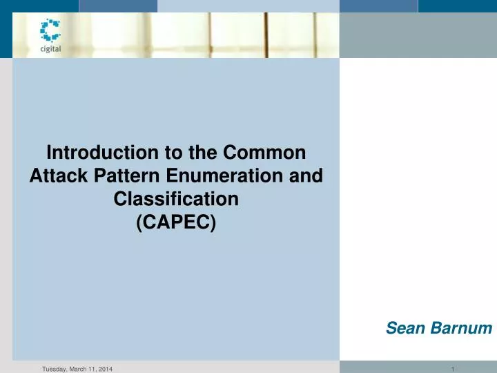 introduction to the common attack pattern enumeration and classification capec