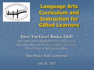 Language Arts Curriculum and Instruction for Gifted Learners