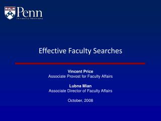 Effective Faculty Searches