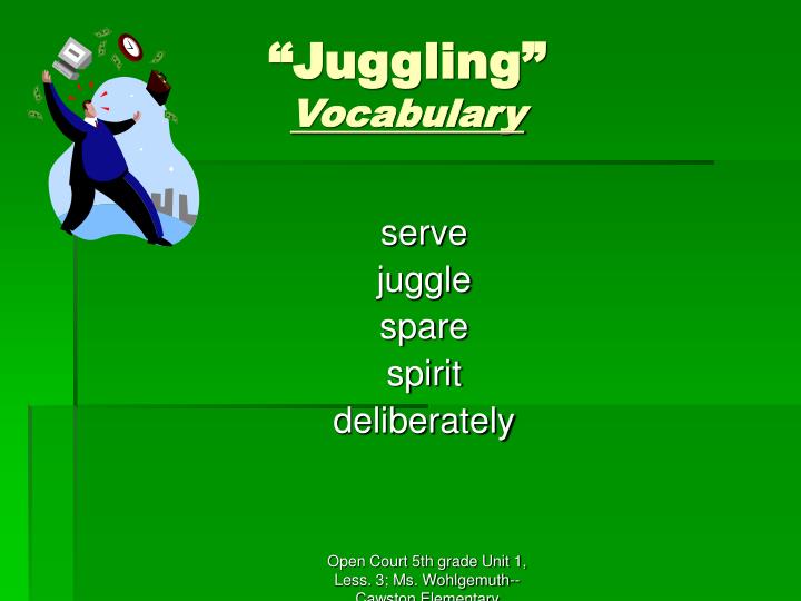 juggling vocabulary