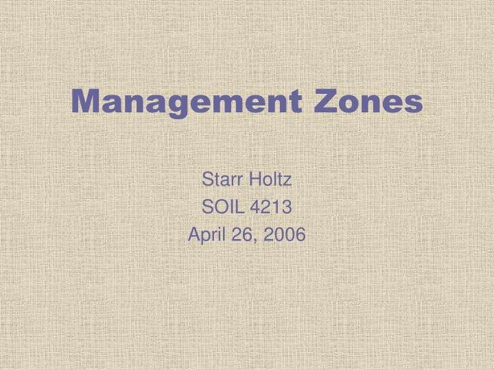 management zones