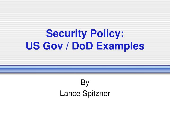 security policy us gov dod examples