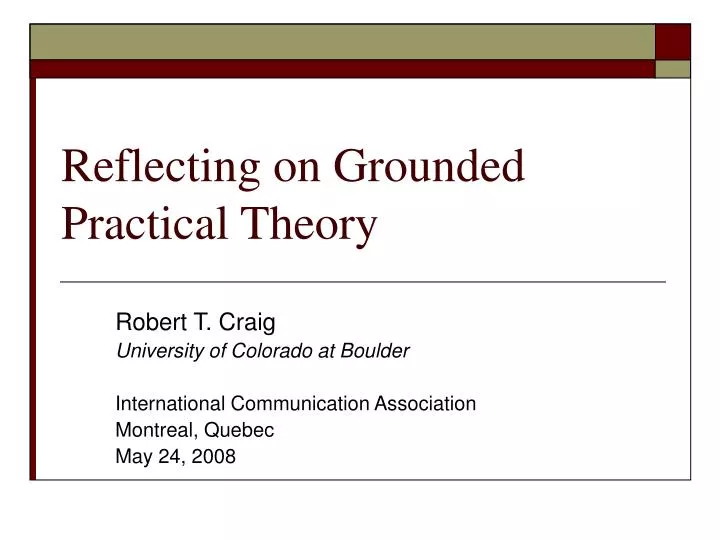 reflecting on grounded practical theory
