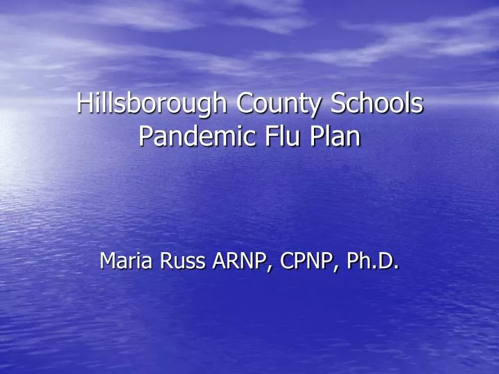 hillsborough county schools pandemic flu plan