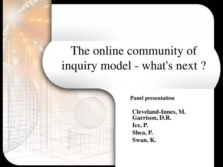 the online community of inquiry model what s next