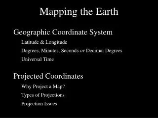 Mapping the Earth