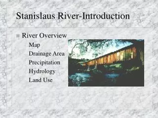 Stanislaus River-Introduction