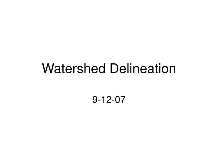watershed delineation