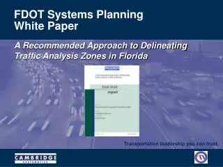 FDOT Systems Planning White Paper