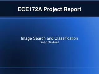 ECE172A Project Report