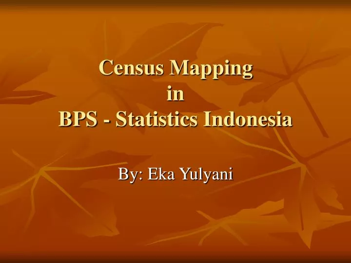 census mapping in bps statistics indonesia