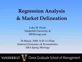 Regression Analysis &amp; Market Delineation