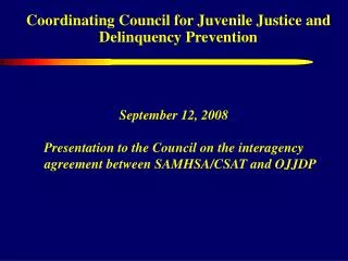 Coordinating Council for Juvenile Justice and Delinquency Prevention