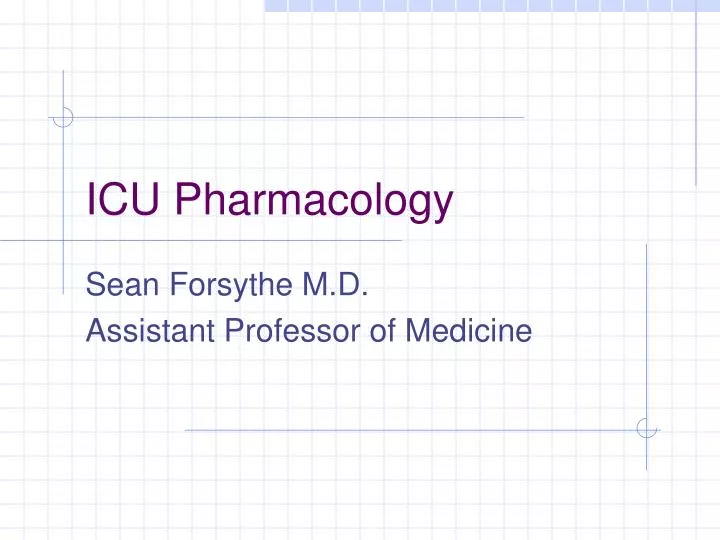 icu pharmacology