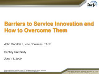 Barriers to Service Innovation and How to Overcome Them