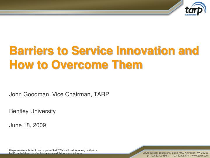 barriers to service innovation and how to overcome them