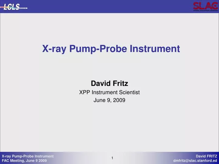 x ray pump probe instrument