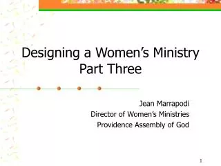 designing a women s ministry part three