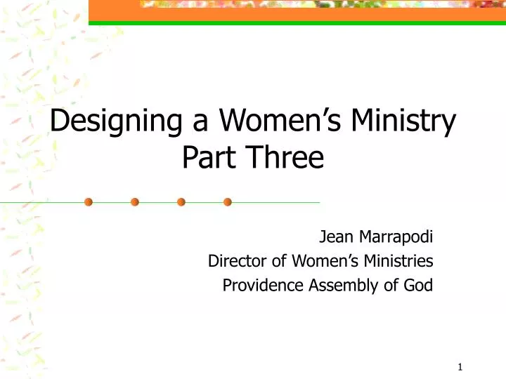 designing a women s ministry part three