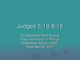 Judges 5:18-6:16