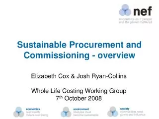 Sustainable Procurement and Commissioning - overview