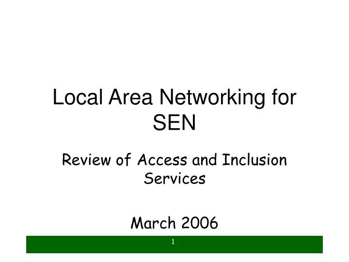 local area networking for sen