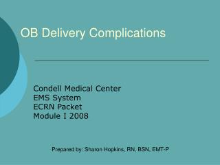 OB Delivery Complications