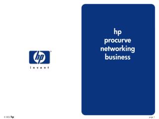 hp procurve networking business