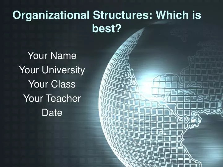 organizational structures which is best
