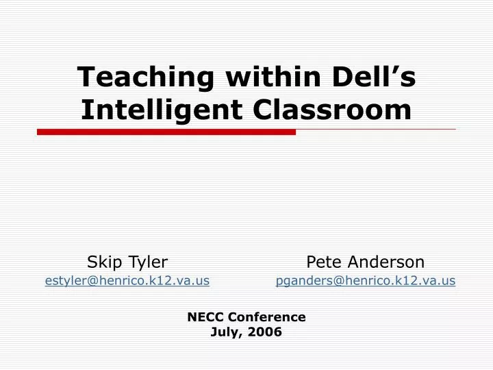 teaching within dell s intelligent classroom