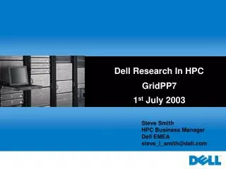 Dell Research In HPC