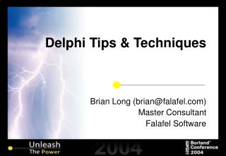 Delphi Tips &amp; Techniques