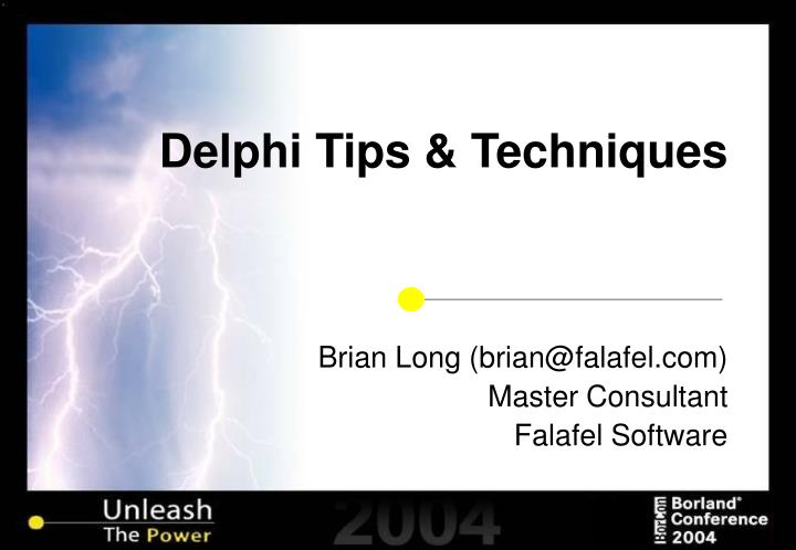 delphi tips techniques