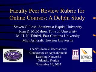 Faculty Peer Review Rubric for Online Courses: A Delphi Study