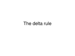 The delta rule