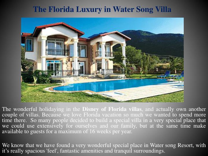 the florida luxury in water song villa