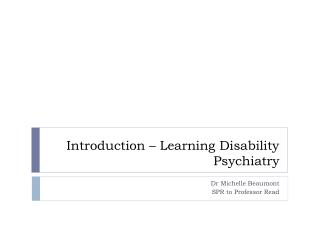 Introduction – Learning Disability Psychiatry