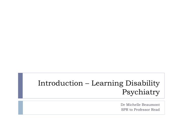 introduction learning disability psychiatry