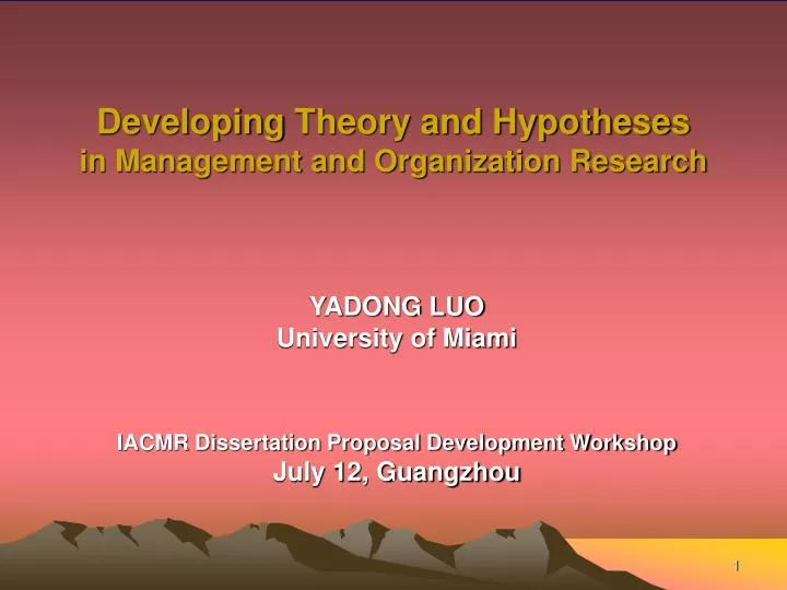 developing theory and hypotheses in management and organization research